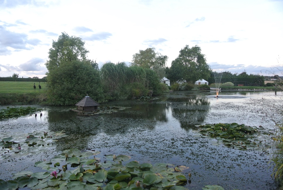 A yurt overlooking the lake at Suffolk Retreats